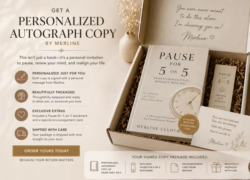 Pause For 5 On 5 — Signed Hardback | Personalized by Merline Ulloth