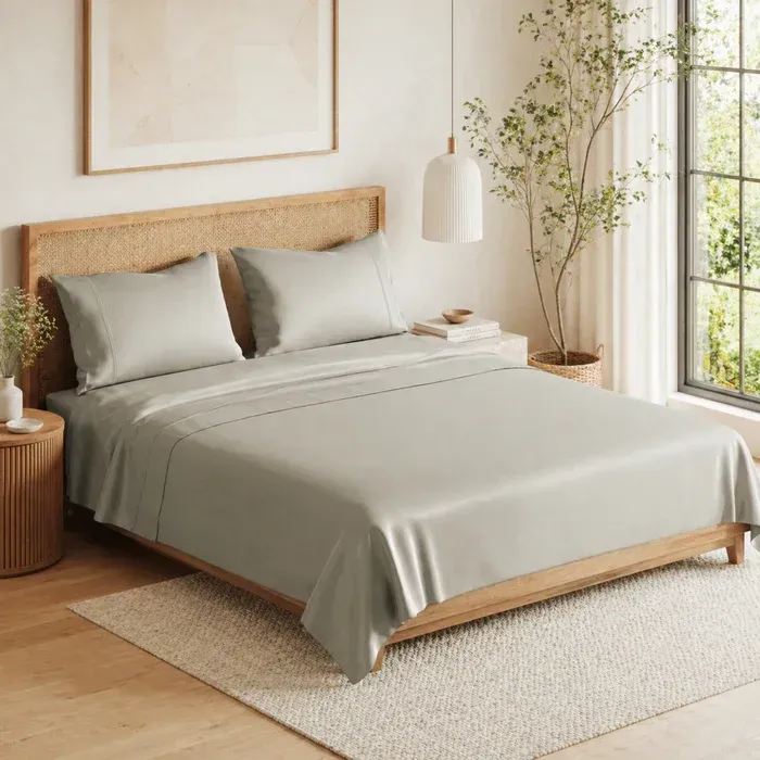 PureCare TENCEL Lyocell Sheets in Dove Gray, detail