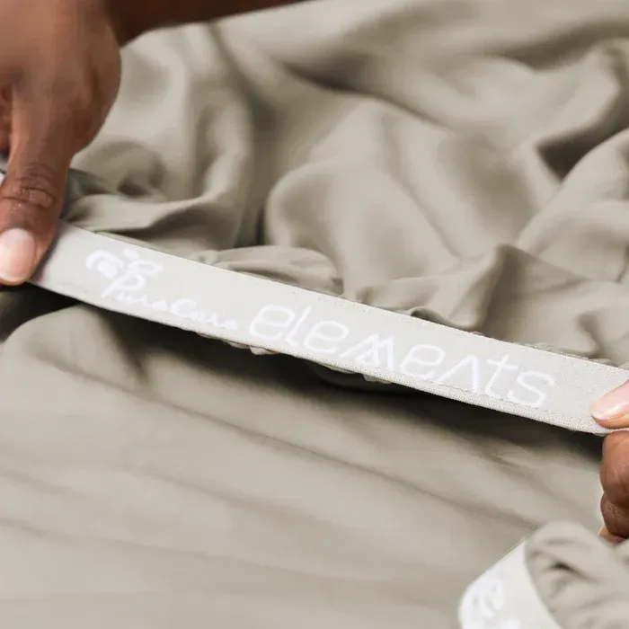 PureCare TENCEL Lyocell Sheets in Dove Gray, folded