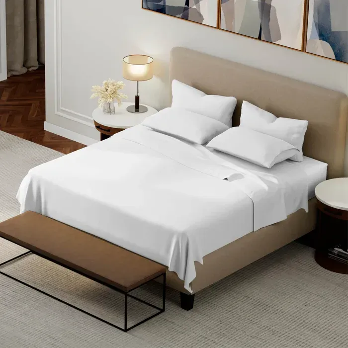 PureCare Weightless Cotton Sheets in White, detail