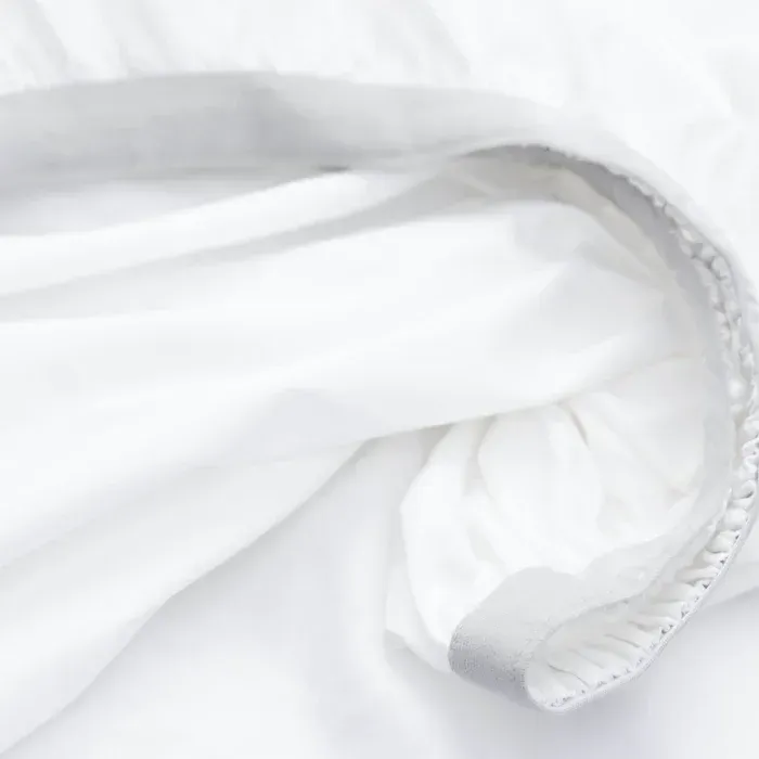 PureCare Weightless Cotton Sheets in White, styled