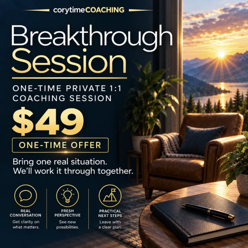 Breakthrough Session $49 : One Time Private 1:1 Coaching
