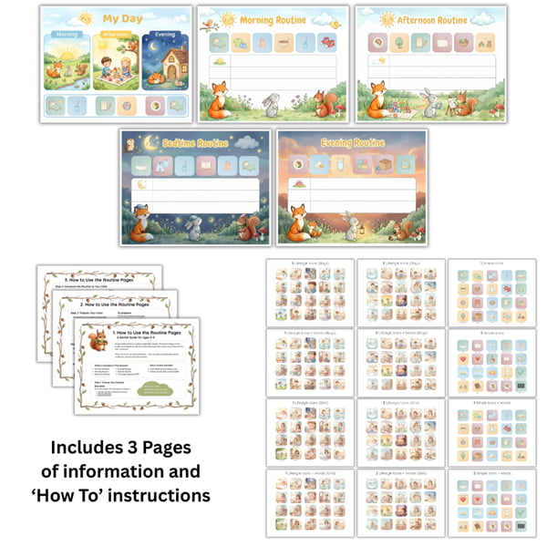 Woodland Routine Charts Pack