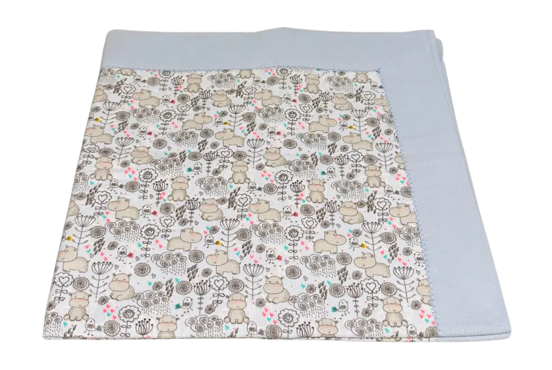 Blue Hippo Self-Binding Baby Blanket