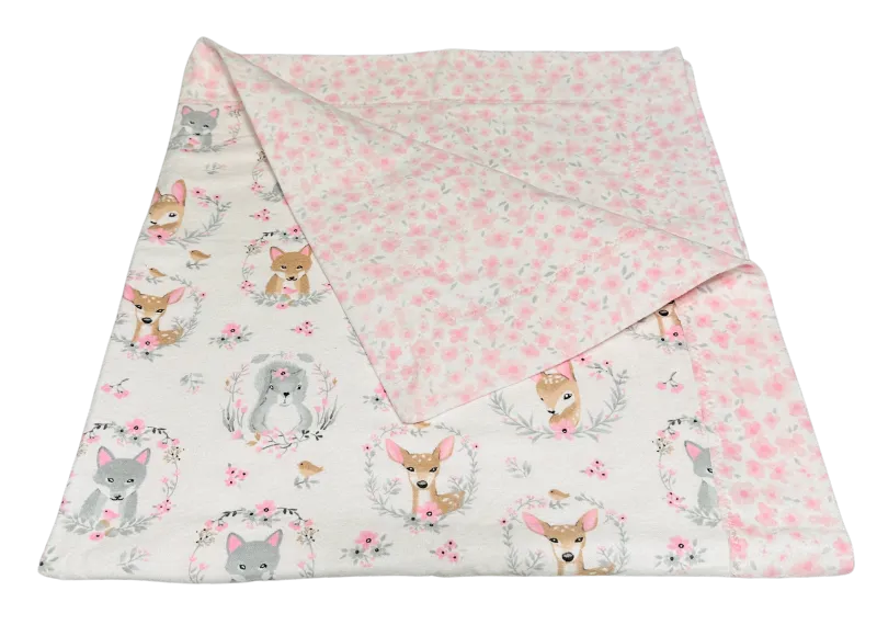 Forest Animal Self-Binding Baby Blanket