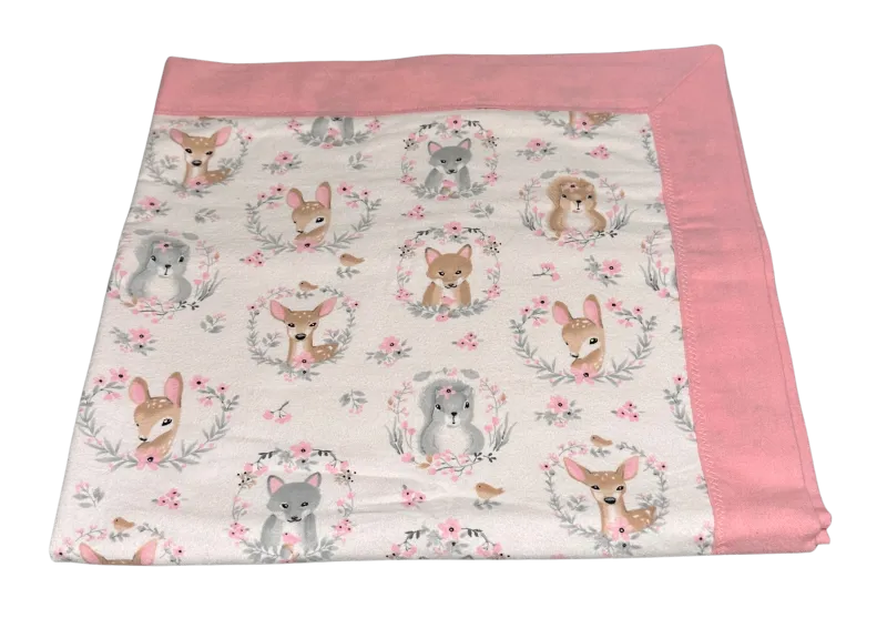Baby Forest Animals Self-Binding Baby Blanket