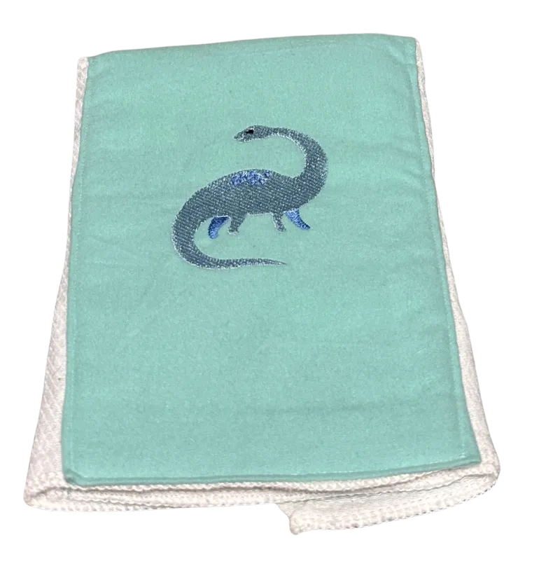 Blue Dino Burp Cloth