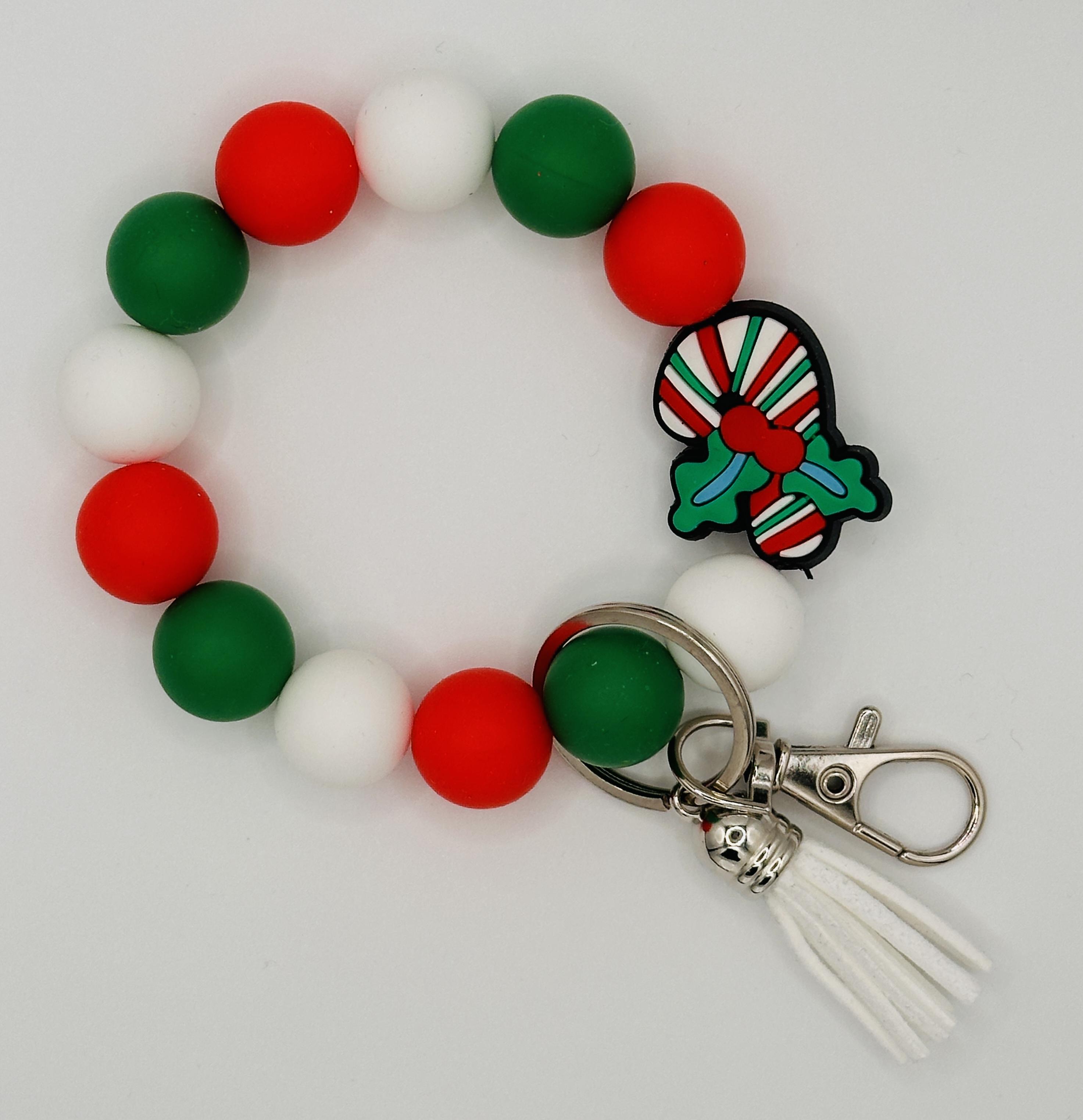 Candy Cane Key Fob