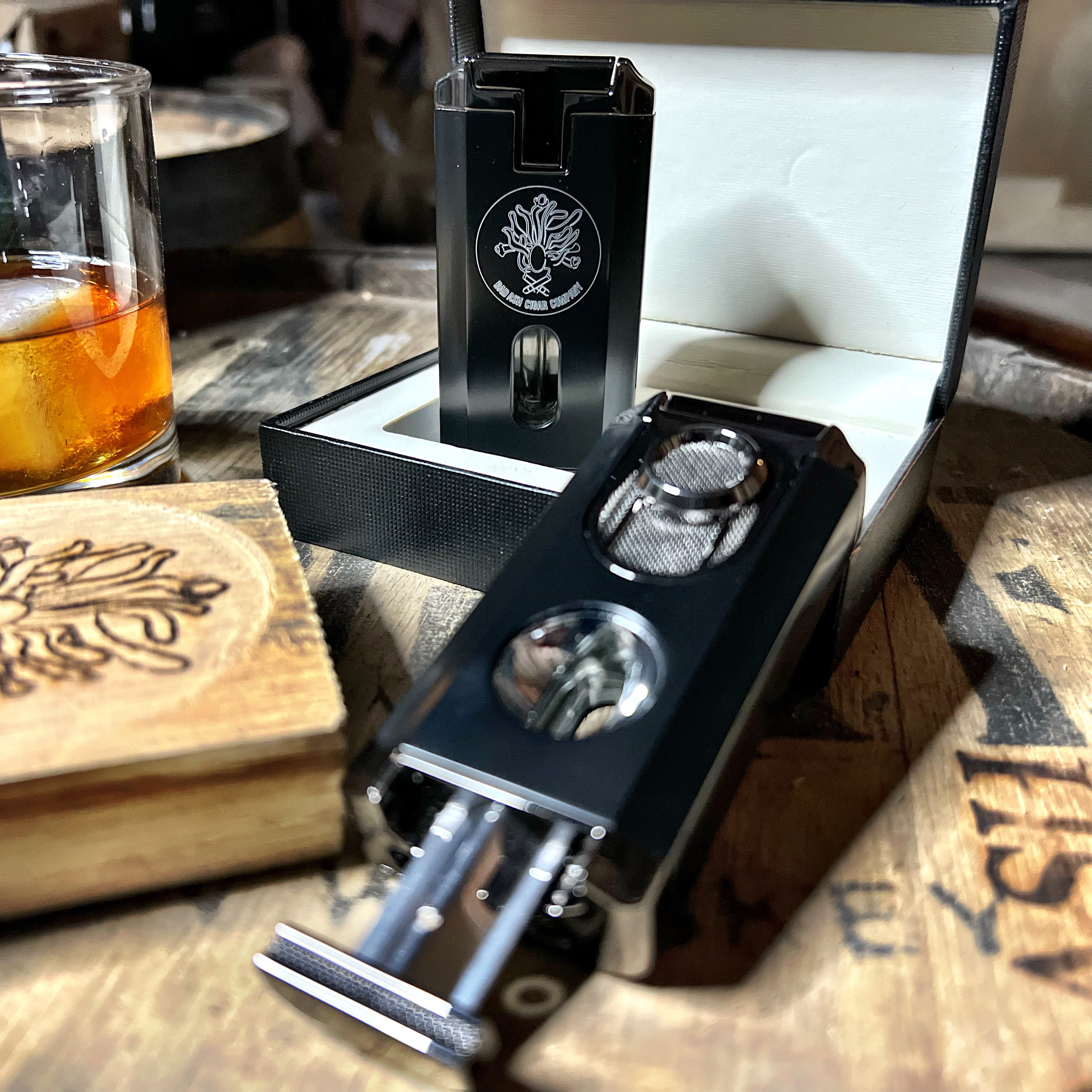Branded Lighter and V Cutter