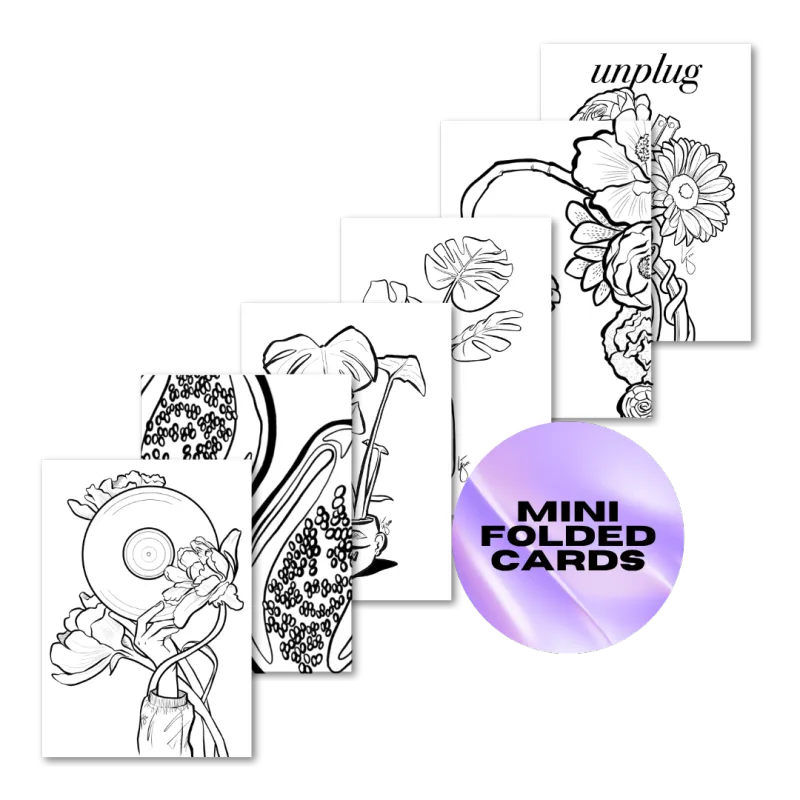 The Plant Set — Color & Send Mini-Cards