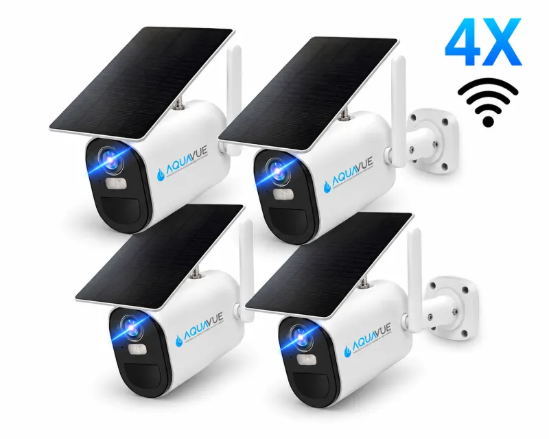 AquaVue Solace – WiFi Solar Marine Camera (4PK)