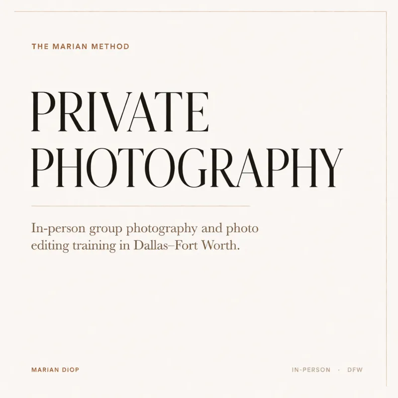 Private Photography Class | In-Person Group Photography & Photo Editing Training in Dallas–Fort Worth