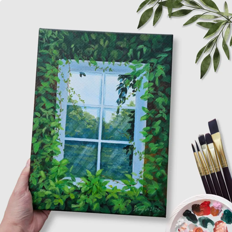 Through The Ivy Acrylic Painting Tutorial
