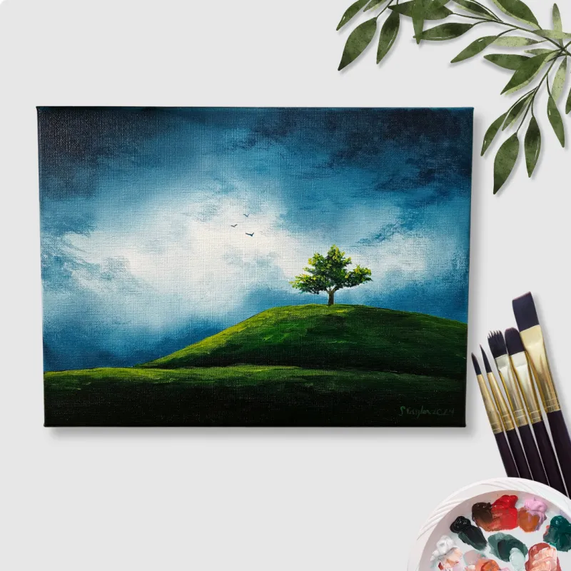 Stormy Landscape Acrylic Painting Tutorial