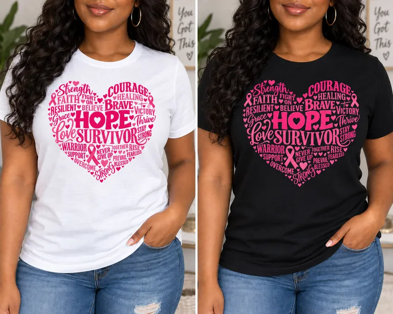 Breast Cancer PNG - Pink Heart Word Art