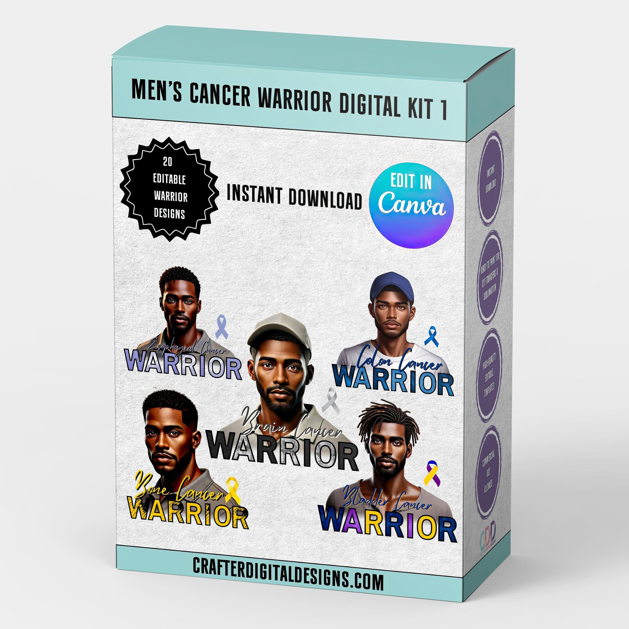 Men's Cancer Warrior Digital Kit 1 (20 Editable Designs)