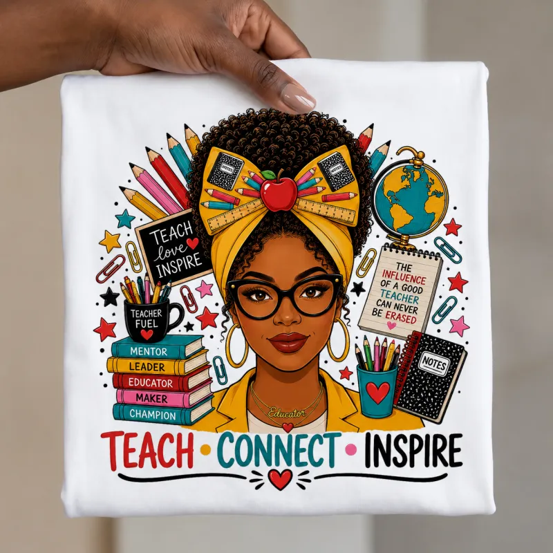 Black Teacher PNG - Teach Connect Inspire Design