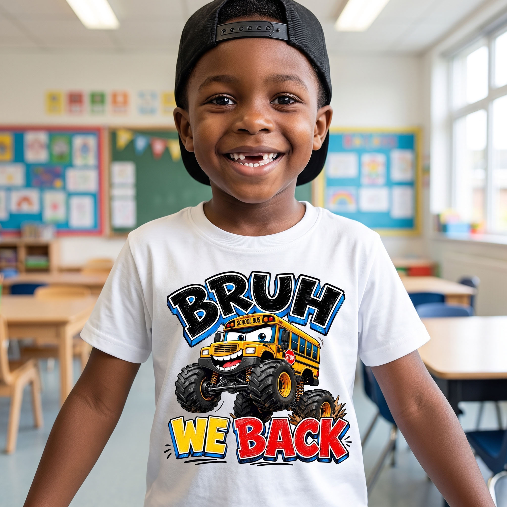 Back to School PNG - Bruh We Back Monster School Bus Design