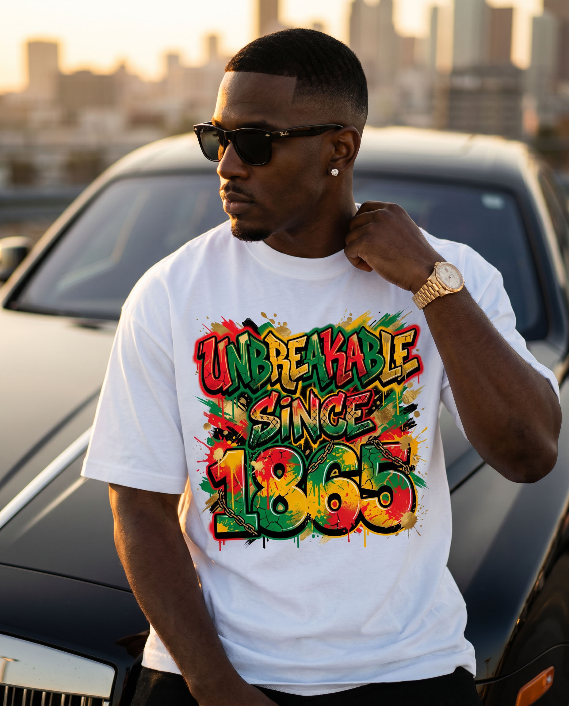 Juneteenth PNG - Unbreakable Since 1865 Graffiti Style Design