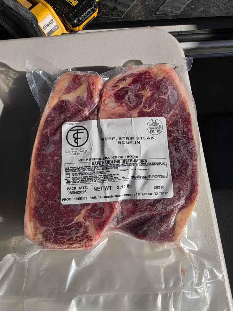 Strip Steak, Bone-in via BFT Ranch
