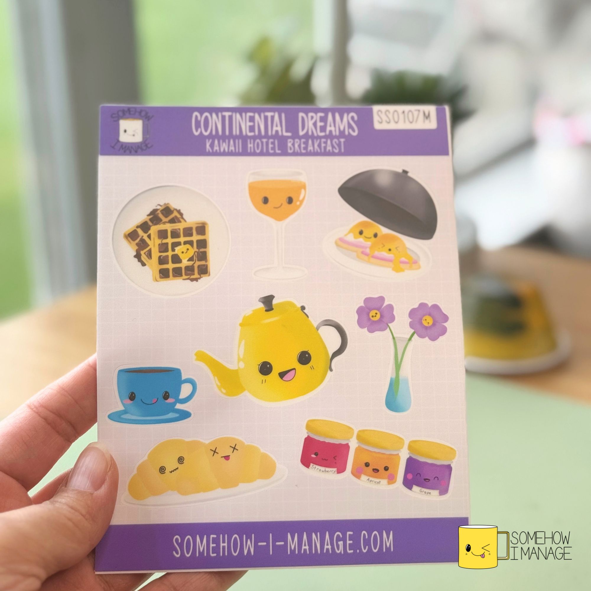 Continental Dreams Sticker Sheet | Kawaii Hotel Breakfast 