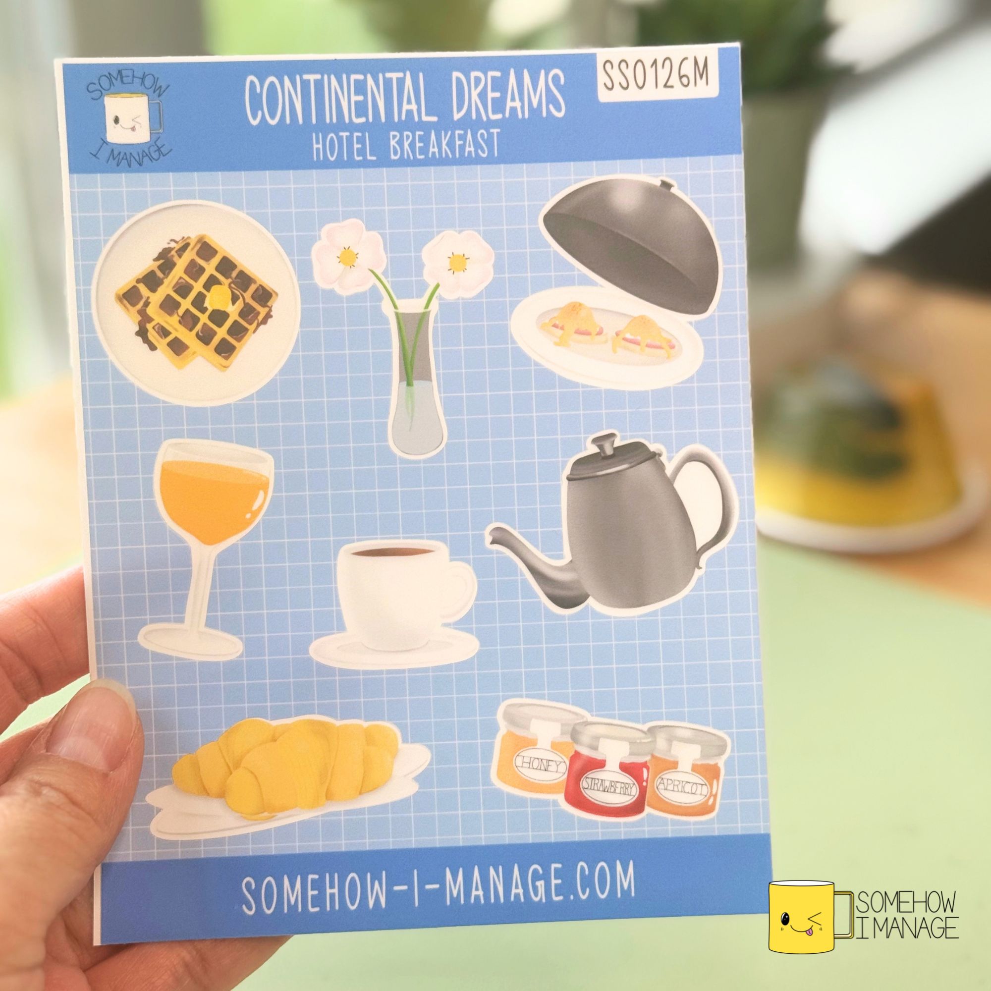 Continental Dreams | Hotel Breakfast Sticker Sheet