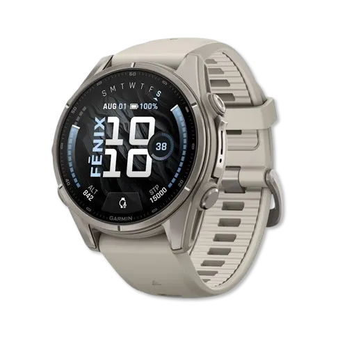 Fenix 9 43mm Titanium with Fog Gray Silicone Band