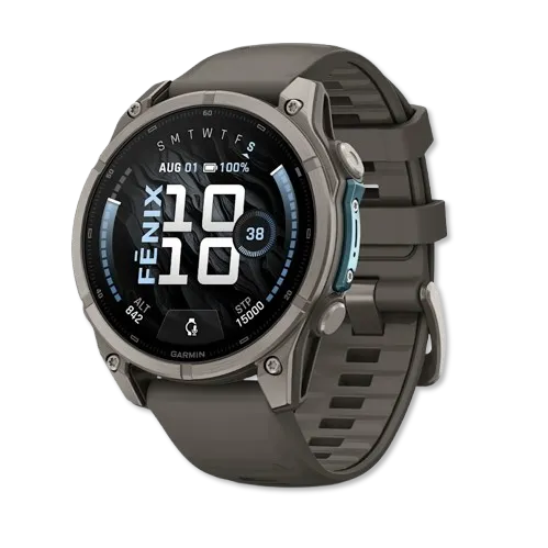 Fenix 9 47mm Titanium with Pebble Gray Silicone Band