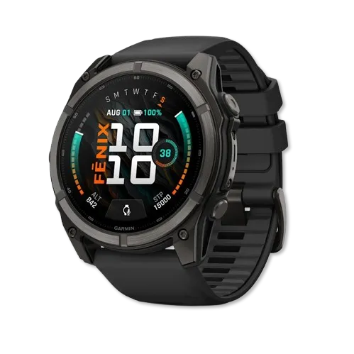 Fenix 9 51mm Carbon Gray DLC Titanium with Black Silicone Band