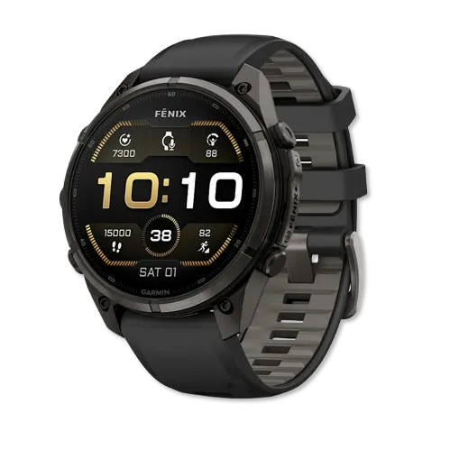 Fenix 9 Pro Amoled 47mm Carbon Gray DLC Titanium with Black/Pebble Gray Silicone Band