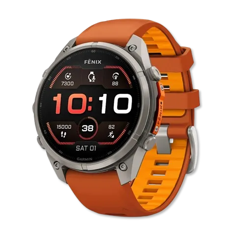 Fenix 9 Pro Amoled 47mm Titanium with Autumn Orange/Spark Orange Silicone Band