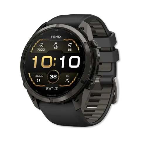 Fenix 9 Pro Amoled 51mm Carbon Gray DLC Titanium with Black/Pebble Gray Silicone Band