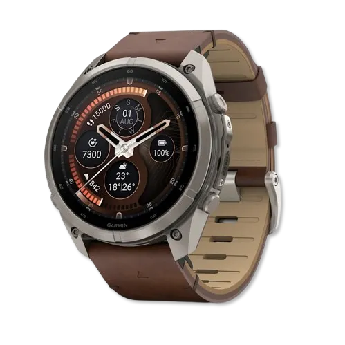 Fenix 9 Pro Amoled 51mm Titanium with Walnut Leather Band 