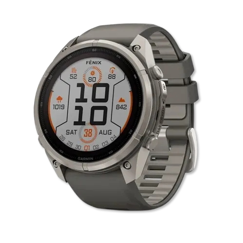 Fenix 9 Pro Solar 51mm Titanium with Pebble Gray Silicone Band