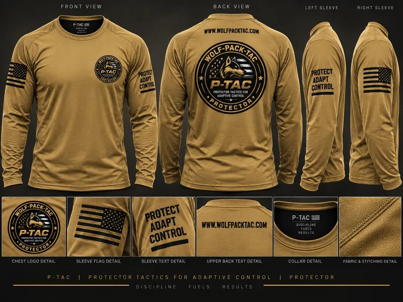  P-TAC Citizen Protector Range Shirt- Long Sleeve-Gold