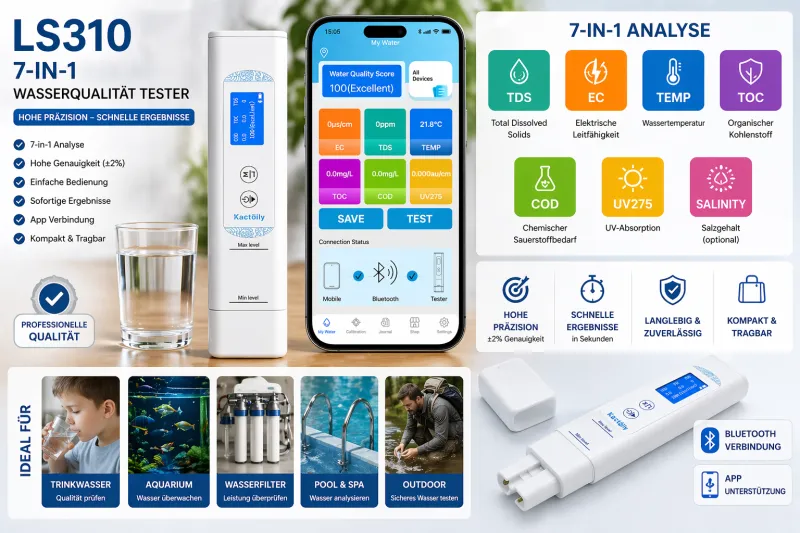 💧 LS310 Wasserqualität Tester – Präzise Analyse für Ihr Trinkwasser