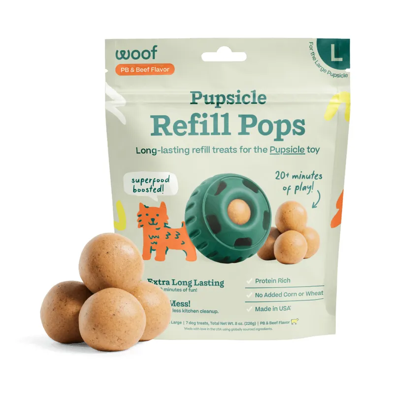 Woof Pupsicle Refill Pops (Large) - PB & Beef