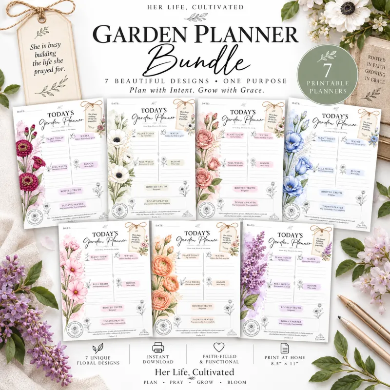 Prayer & Scripture Planner - Flower Bundle