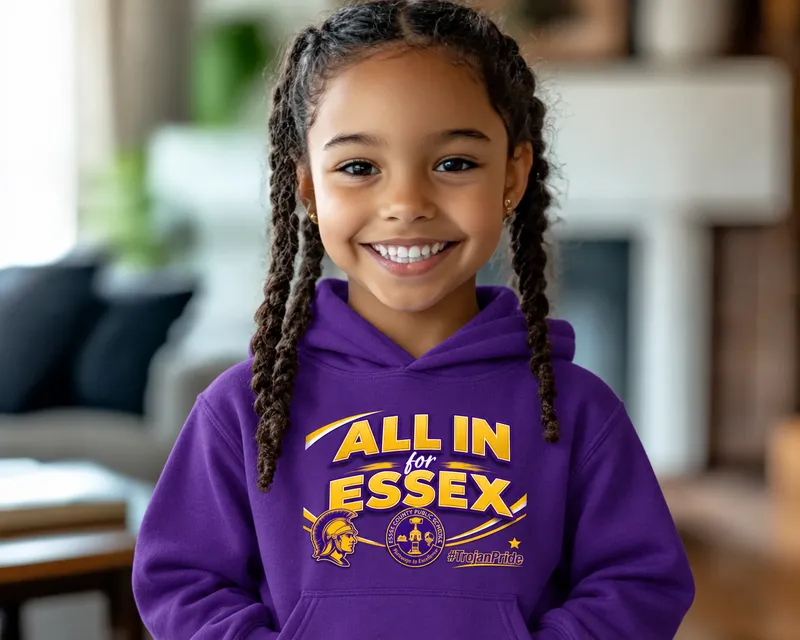 Kids All In for Essex Sweatshirt - Trojan Pride Design
