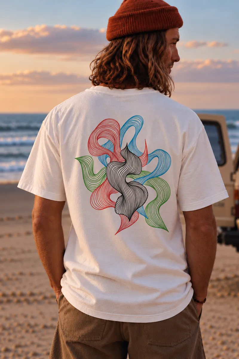 Waves  T-Shirt Blanc