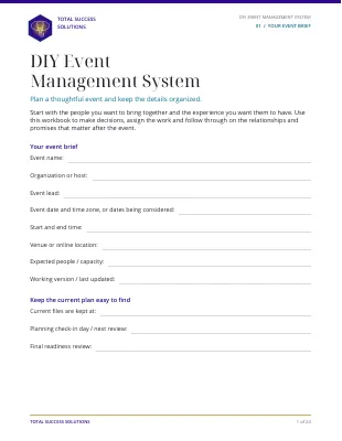 DIY Event Management System