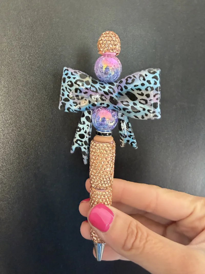 Luxe Pen: Leopard Bow (Gold)