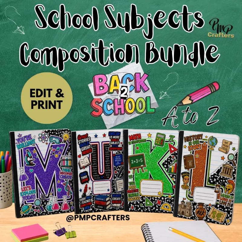 School Subjects Composition Template Bundle
