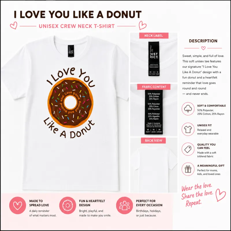 “I Love You Like A Donut” Chocolate Sprinkle T-Shirt