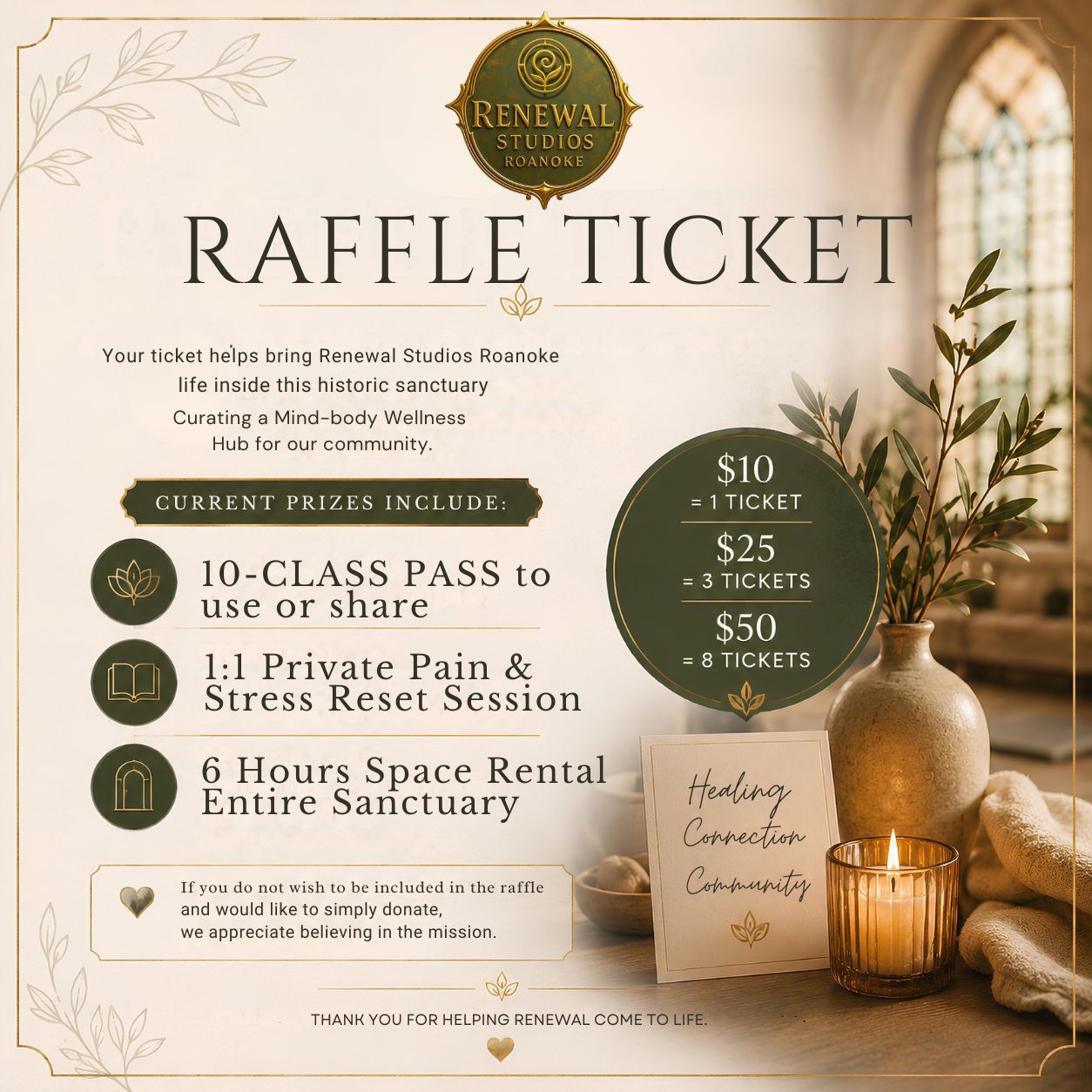 Renewal Studios Raffle Ticket