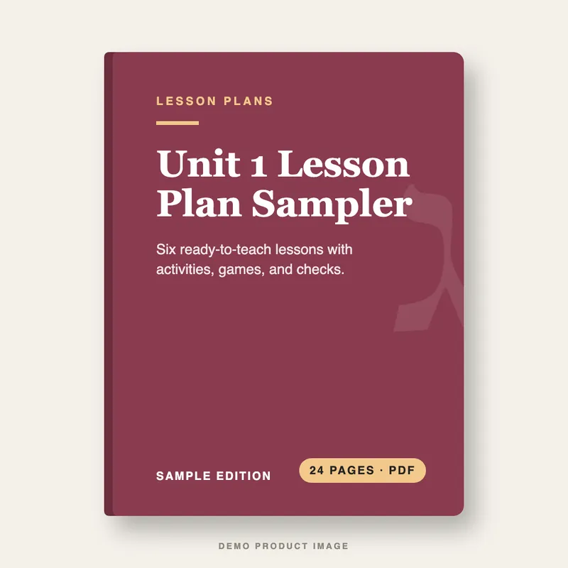 Unit 1 Lesson Plan Sampler