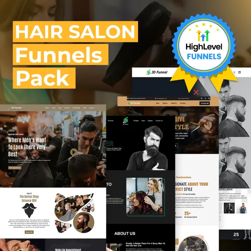 PACK OF 6 HAIR SALON FUNNEL