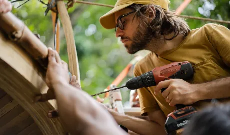 Full-scale bamboo construction