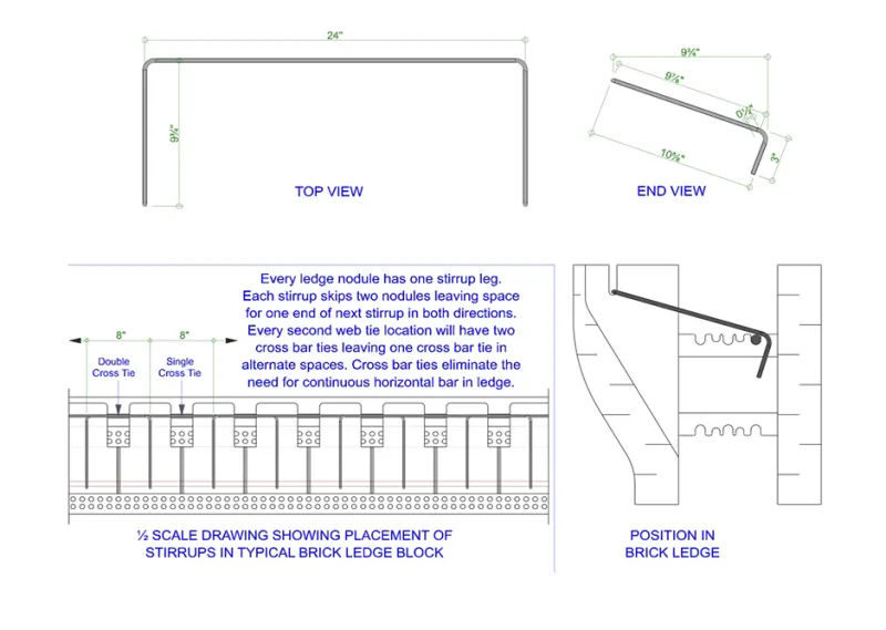 ICF Brick Ledge Stirrups