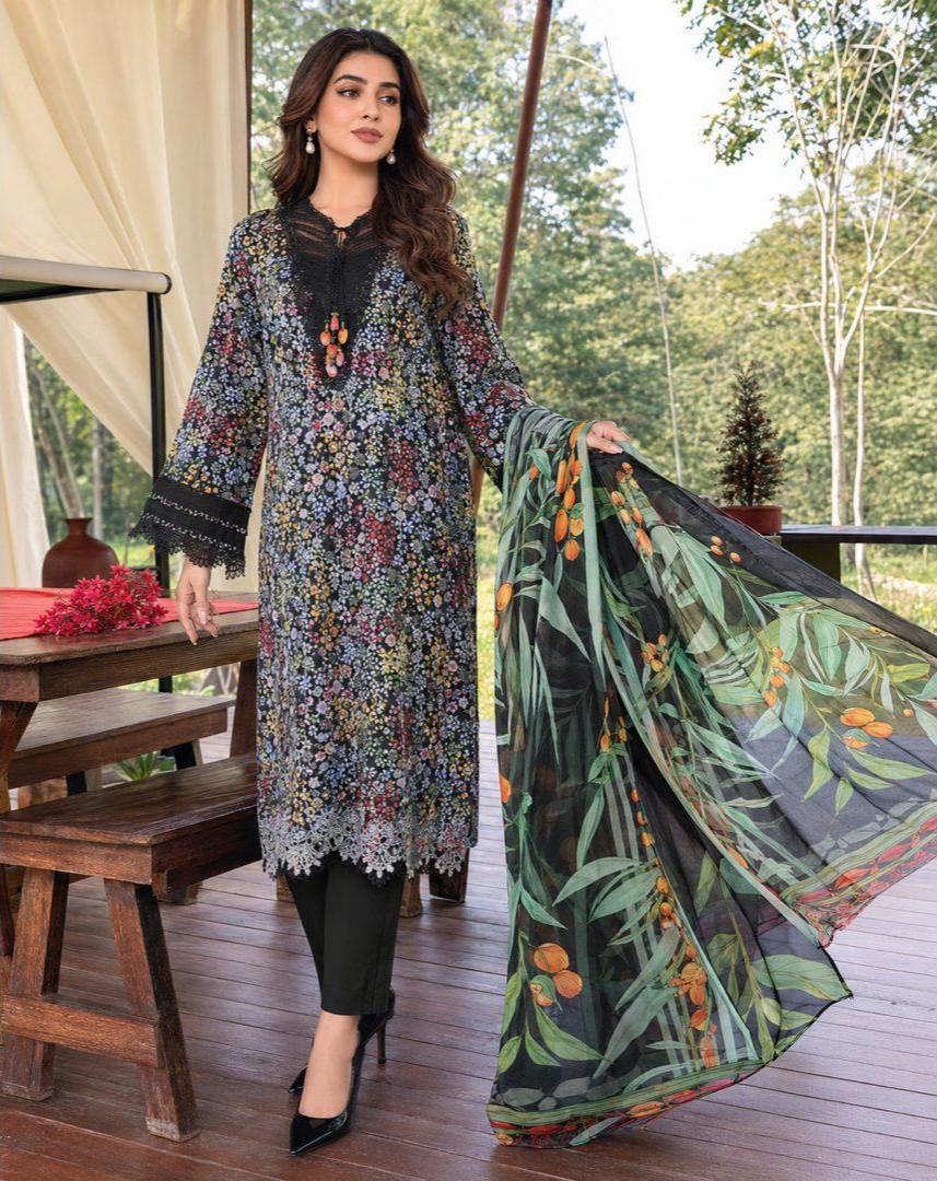 Black Bloom 3 Piece Suit